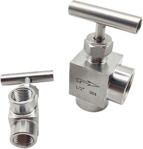 1pcs 304 صمام الإبرة الفولاذ المقاوم للصدأ 1/8 "1/4" 3/8 "1/2" التحكم في تدفق مؤشر الترابط الداخلي صمام إيقاف المقبض (1/2 ") in Kuwait