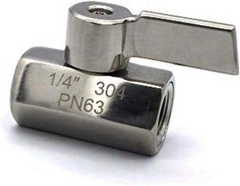 1 piece 1/8" 1/4" 3/8" 1/2" 3/4" 1" Internal Thread Mini Sanitary Ball Valve for Homemade Beer SUS 304 Steel with Stainless Steel Handle(1/8",Male To Male) in Saudi Arabia