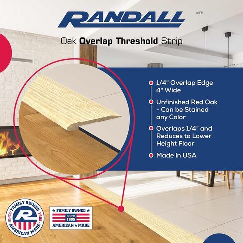4" Wood Oak Threshold Overlap | 1/4" HIGH Overlap | 3 1/4" Overlap Width | 5/8" Total Height (3 FT) in Saudi Arabia