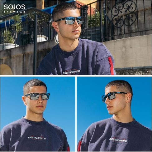 SOJOS Polarized Sunglasses for Driving, Outdoor Sports - Square UV Protection Shades Men Women in Saudi Arabia