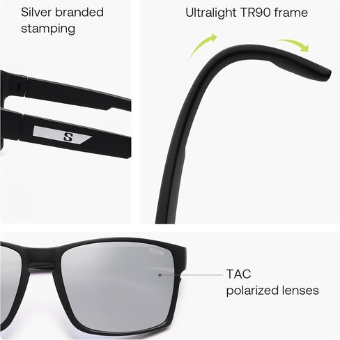 SOJOS Polarized Sunglasses for Driving, Outdoor Sports - Square UV Protection Shades Men Women in Saudi Arabia