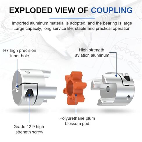 LF-B-D25L25 Elastic Coupling D20L25 Flexible Plum Coupling for Stepper Motor Coupler Shaft Couplings CNC 3D Printer 4mm 5mm 6mm 8mm 10mmOD20 1Pcs(4X6.35mm) in Saudi Arabia