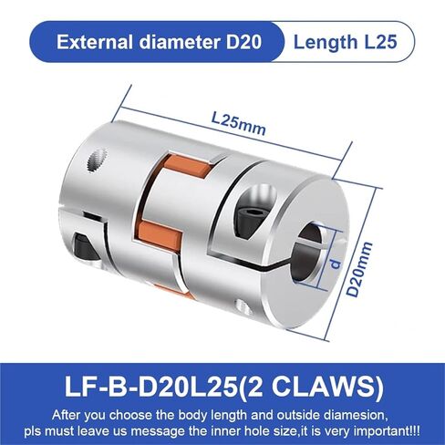 LF-B-D25L25 Elastic Coupling D20L25 Flexible Plum Coupling for Stepper Motor Coupler Shaft Couplings CNC 3D Printer 4mm 5mm 6mm 8mm 10mmOD20 1Pcs(4X6.35mm) in Saudi Arabia