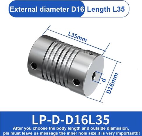 LP-D-D16L35 Spring Couplers D16L35 Zinc Alloy Flexible Motor Shaft Rotary Encoder Coupling 4mm 5mm 8mm 10mm LP 1Pcs(6mmX6mm) in Saudi Arabia