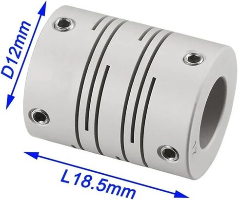 D12L18.5 CI Parallel Line Coupling D12L18.5 3/4/5/6/6.35mm Aluminum Alloy 3D Printer Coupling Groove Type Elastic Screw Coupling 1Pcs(4x6) in Saudi Arabia