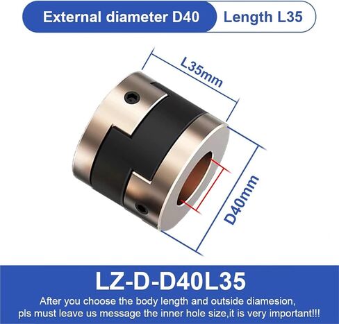 LZ-B-D40L50 LZ D40L50 D40L35 Oldham Coupling Flexible Aluminum Alloy Shaft Coupler 10mm to 20mm for CNC Servo Mo 1Pcs(LZ-D-D40L35 11mm) in Saudi Arabia