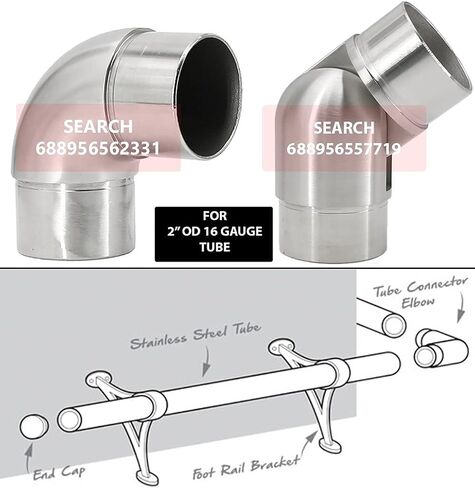 2" OD Brushed Stainless Steel 316 Grade Tube - 72" Long - 16 Gauge (Custom Order) in Kuwait