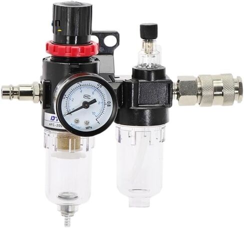 AFC2000 Oil Water Separator Regulator Trap Filter Airbrush Air Compressor Pressure Reducing G1/4 AFR2000 + AL2000 EU Fittings(AFC2000-304-PC,8MM) in Saudi Arabia