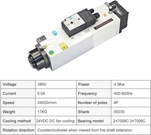 4.5KW ISO30 ATC Spindle Motor 220V 380V 800Hz 24000RPM(4.5kw 220V) in Saudi Arabia