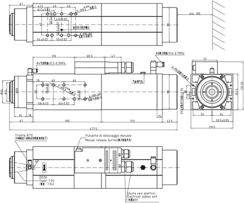 4.5KW ISO30 ATC Spindle Motor 220V 380V 800Hz 24000RPM(4.5kw 220V) in Saudi Arabia