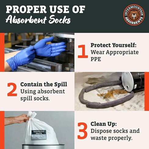 الجوارب الشاملة للامتصاص - 3 "x4 '(20 حزمة) 1 جالون لكل جورب - حواجز الفيضان المتساقط للزيت من أجل المنزل الخارجي ، الجوارب المائية وامتصاصات تنظيف الزيت ، حاجز فيضان الجراج in Kuwait