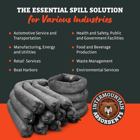 الجوارب الشاملة للامتصاص - 3 "x4 '(20 حزمة) 1 جالون لكل جورب - حواجز الفيضان المتساقط للزيت من أجل المنزل الخارجي ، الجوارب المائية وامتصاصات تنظيف الزيت ، حاجز فيضان الجراج in Kuwait