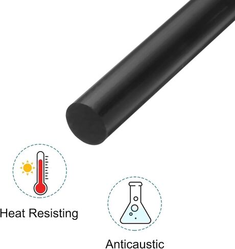 MECCANIXITY Black Round ABS Plastic Rods 0.6-inch Diameter and 12-inch Length Rigid Insulation Opaque Plastic Rods for DIY Craft Model Making, 2 Pack in Saudi Arabia