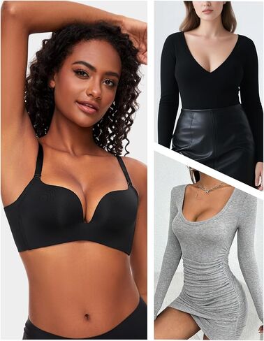 حمالات صامتة مبطنة للنساء للنساء ترفع قميصًا عميقًا غطس لاسلكي صدرية داعمة. أضف كوبًا واحدًا in Kuwait