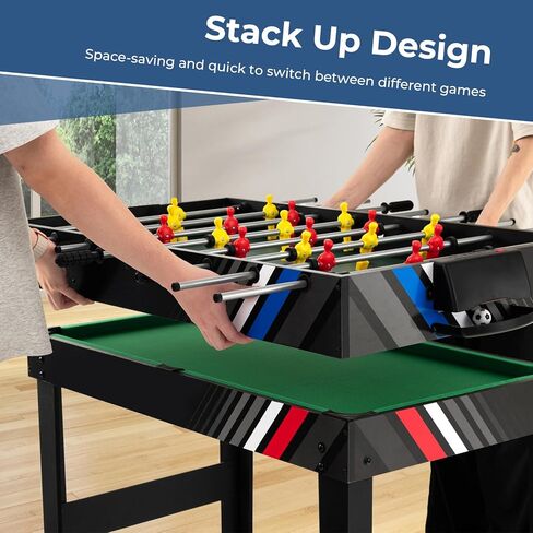 Gymax 4 in 1 Table Multi Game Table ، 49 "Combo Game Table مع طاولة فووسبال ، البلياردو البلياردو ، الهوكي الجوي وتنس الطاولة للأطفال البالغين غرفة عائلة in Saudi Arabia