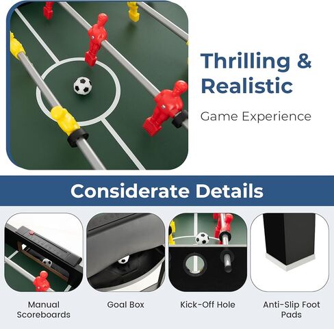 Gymax 4 in 1 Table Multi Game Table ، 49 "Combo Game Table مع طاولة فووسبال ، البلياردو البلياردو ، الهوكي الجوي وتنس الطاولة للأطفال البالغين غرفة عائلة in Saudi Arabia
