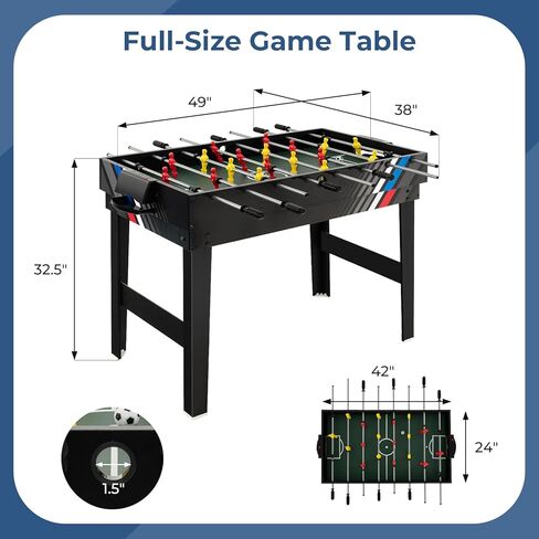 Gymax 4 in 1 Table Multi Game Table ، 49 "Combo Game Table مع طاولة فووسبال ، البلياردو البلياردو ، الهوكي الجوي وتنس الطاولة للأطفال البالغين غرفة عائلة in Saudi Arabia