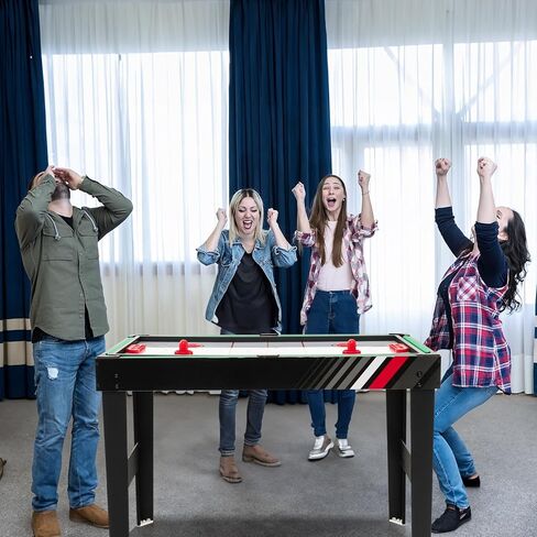 Gymax 4 in 1 Table Multi Game Table ، 49 "Combo Game Table مع طاولة فووسبال ، البلياردو البلياردو ، الهوكي الجوي وتنس الطاولة للأطفال البالغين غرفة عائلة in Saudi Arabia