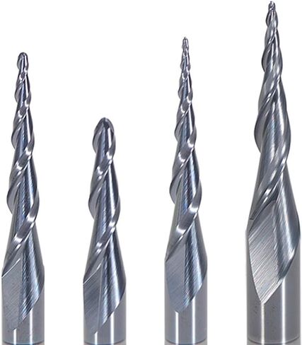 3.175mm 4mm 6mm 8mm Shank Ball Nose Milling Cutter Tapered End Mills Router Bits CNC Taper Woodworking Tool Milling Cutter(3.175xR0.5x15x38L) in Saudi Arabia