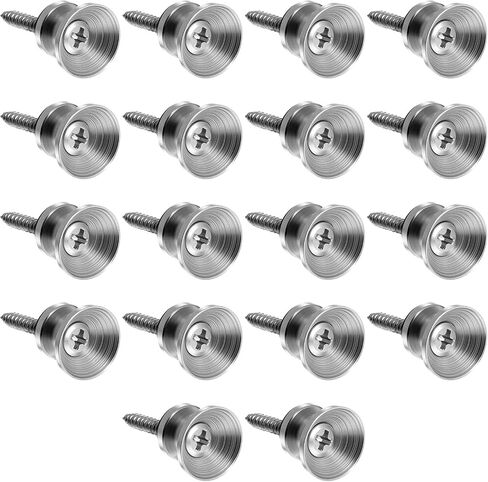 Xindojuz 18 PCS Guitar Strap Button, Metal Guitar Strap Peg Buttons Locks End Pins with Mounting Screws, Anti Slipping Music Parts for Acoustic Classical Electric Guitars Bass Ukulele (Silver) in Saudi Arabia