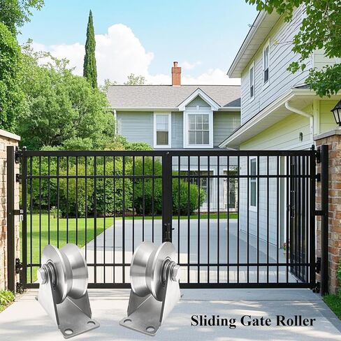 Pulley Wheel Stainless Steel V Groove Plate Casters Heavy Duty Sliding Gate Rollers with Double Ball Bearings Industrial Grade Track Roller Silent Pulley Block for Smooth and Quiet Movement 2pcs in Kuwait