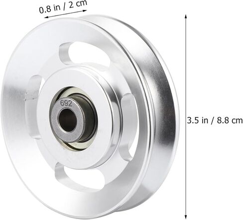 balacoo 2pcs Aluminum Alloy Pulley Peel and Stick Wallpaper Pulldown Attachments Pulley Wheel Aluminum Gym, Silverx2pcs in Saudi Arabia