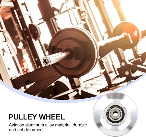 balacoo 2pcs Aluminum Alloy Pulley Peel and Stick Wallpaper Pulldown Attachments Pulley Wheel Aluminum Gym, Silverx2pcs in Saudi Arabia