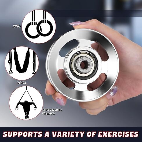 balacoo 2pcs Aluminum Alloy Pulley Peel and Stick Wallpaper Pulldown Attachments Pulley Wheel Aluminum Gym, Silverx2pcs in Saudi Arabia