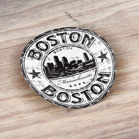 Boston City Massachusetts USA Travel Grunge Stamp Sticker | Car Bumper, Laptop, Water Bottle, Wall, Window Waterproof Vinyl Sticker Decal in Saudi Arabia