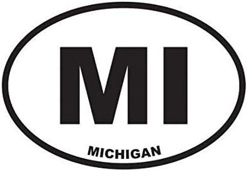 Michigan State Oval Sticker Decal Vinyl MI 5" Bumper Locker Laptop Window - Sticks to Any Surface in Saudi Arabia