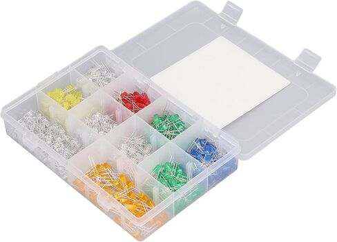 Garosa Led Light Diodes, 500PCS 5mm Led Light Diode with Storage Box, Wide Application, Sufficient Quantity for Led DIY Projects, Led Lamps in Saudi Arabia