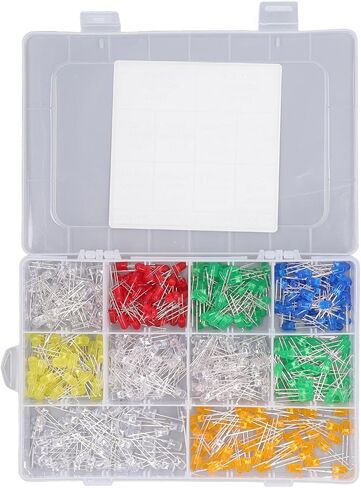 Garosa Led Light Diodes, 500PCS 5mm Led Light Diode with Storage Box, Wide Application, Sufficient Quantity for Led DIY Projects, Led Lamps in Saudi Arabia