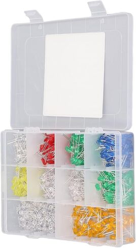Garosa Led Light Diodes, 500PCS 5mm Led Light Diode with Storage Box, Wide Application, Sufficient Quantity for Led DIY Projects, Led Lamps in Saudi Arabia