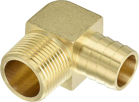 uxcell Brass Hose Barbed Elbow Fitting 2pcs 3/16" Barb x 1/4" NPT Male 90 Degree Brass Barb Pipe Fitting for Water Fuel Air in Saudi Arabia