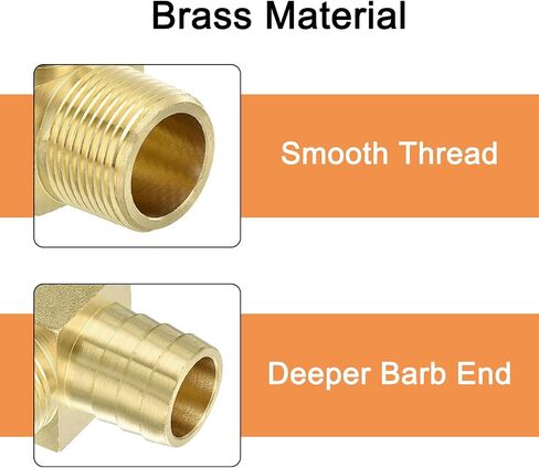 uxcell Brass Hose Barbed Elbow Fitting 2pcs 3/16" Barb x 1/4" NPT Male 90 Degree Brass Barb Pipe Fitting for Water Fuel Air in Saudi Arabia