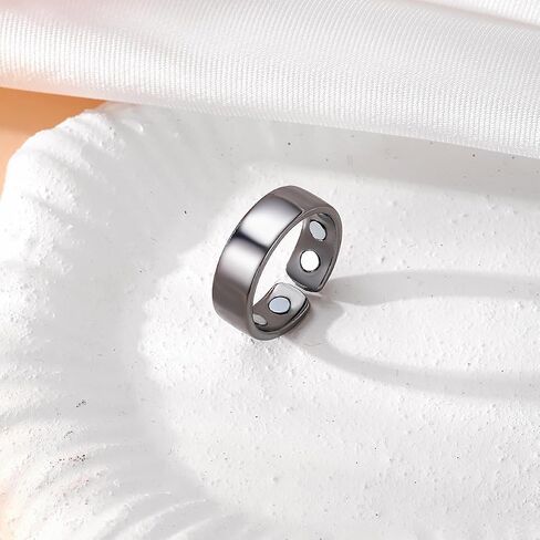 Calmi Ring Anti Snoring Ring Auvulis Migraine Rings Titanium Ion Magtherapy Lymphatic Drainage Rings Lymph Nodes Acupuncture Therapy Stainless Steel Ring For Women Men Health Jewelry Gifts in Saudi Arabia