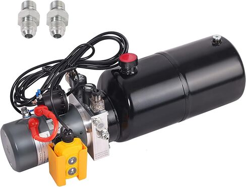 Hydraulic Power Unit with 8 Quart Iron Oil Tank 12V DC Motor Double Acting Performance Pump for Lifting 4M Control Handle in Saudi Arabia