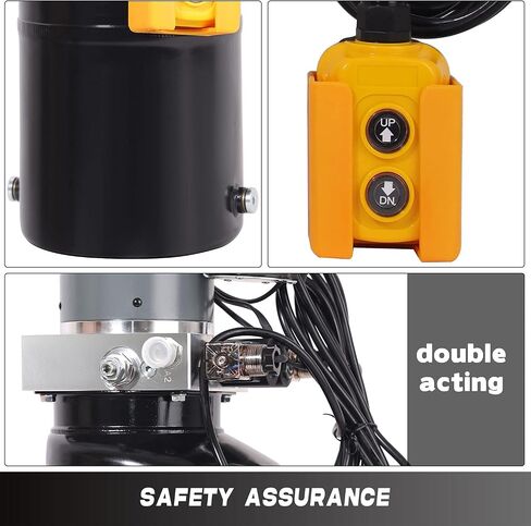 Hydraulic Power Unit with 8 Quart Iron Oil Tank 12V DC Motor Double Acting Performance Pump for Lifting 4M Control Handle in Saudi Arabia