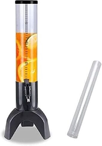 Beer Drinks Dispenser Beer Dispenser Beer Tower Dispenser 1.5L Transparent Beverage Tower Dispenser with Colored Lights and Detachable Ice Tube Home Bar Cask Ale Dispenser(Yellow) in Kuwait