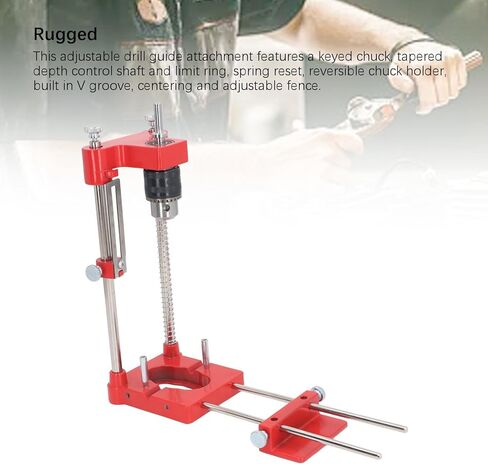 Fockety Woodworking Drill Locator, Portable Adjustable Drill Attachment with Keyed Chuck and Tapered Depth Control for Handcrafting, Furniture Making, Woodworking in Saudi Arabia