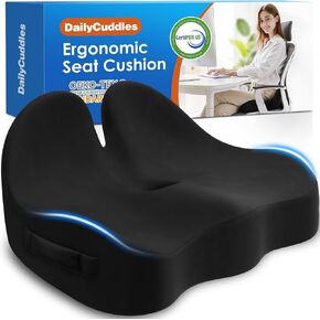 Seat Cushion, Chair Cushions for Office Chairs/Car Seats/Wheelchair - Hip&Sciatica&Tailbone Pain Relief Memory Foam Office Chair Cushion for Long Sitting Office Workers/Car Drivers, Grey in Kuwait