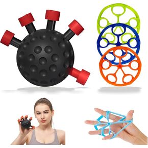 Finger Grip Strength Trainer Kit with Finger Exerciser, Hand Extension Exerciser for Improve Dexterity and Strength in Hands, Forearm Strengthener for Muscle Building and Some Injury Recover in Saudi Arabia