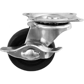 4 Pieces/lot 2 inches Rubber Swivel casters with Brakes Height 65mm Flat Bottom Side Wheels Light Industrial Removable in Saudi Arabia