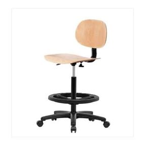 توماس Whbch-RG-CF-RG كرسي ارتفاع المقعد مع قاعدة نايلون أسود ، حلقة القدم الكروم ، الانزلاق ، الخشب in Kuwait