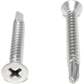 #10x1 1/2 Stainless Steel Phillips Flat Head Self Drilling Tapping TEK Screw (410 Stainless Steel) 50 Pieces 10X1 1/2" in Kuwait