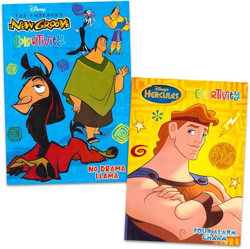 مجموعة كتاب تلوين Hercules للأطفال - حزمة مع كتابين تلوين يضم هرقل والمزيد من الملصقات والألعاب والألغاز والأنشطة | حزمة كتاب نشاط ديزني in Saudi Arabia