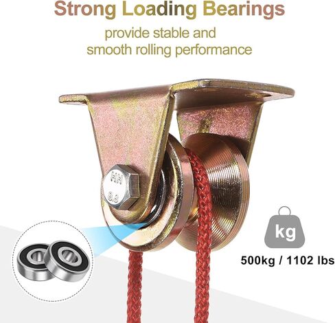 #US 4pcs 3" V Groove Wheel Sliding Gate Caster Rigid Caster Wheels with Bracket in Saudi Arabia