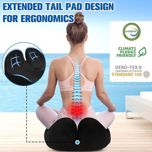 Seat Cushion, Chair Cushions for Office Chairs/Car Seats/Wheelchair - Hip&Sciatica&Tailbone Pain Relief Memory Foam Office Chair Cushion for Long Sitting Office Workers/Car Drivers, Grey in Kuwait