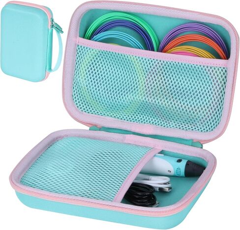 Case Compatible with SCRIB3D P1 Advanced / MYNT3D Super Professional Printing / 3Doodler Flow / PIKA3D PRO 3D Printing Pen (Teal + Pink) in Kuwait