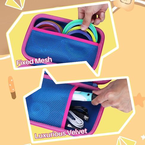 Case Compatible with SCRIB3D P1 Advanced / MYNT3D Super Professional Printing / 3Doodler Flow / PIKA3D PRO 3D Printing Pen (Teal + Pink) in Kuwait